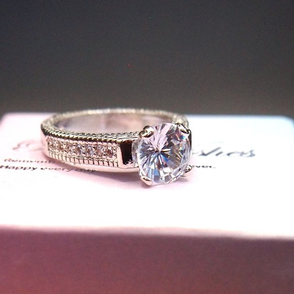 2 Piece Light Blue Main Stone, Bridal / Wedding set. Solid 925 Sterling Silver - Picture 10 of 13